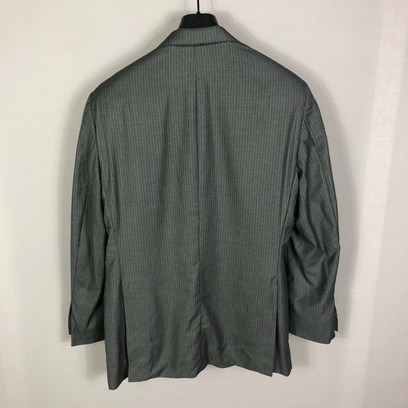 Hickey Freeman Gray Stripe Notch Lapel Wool Suit Jacket Size 48L - Picture 8 of 9
